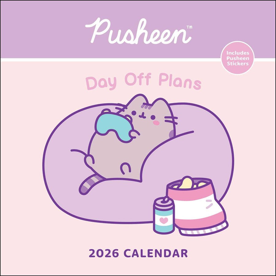 Pusheen Day Off Plans 2026 Wall Calendar