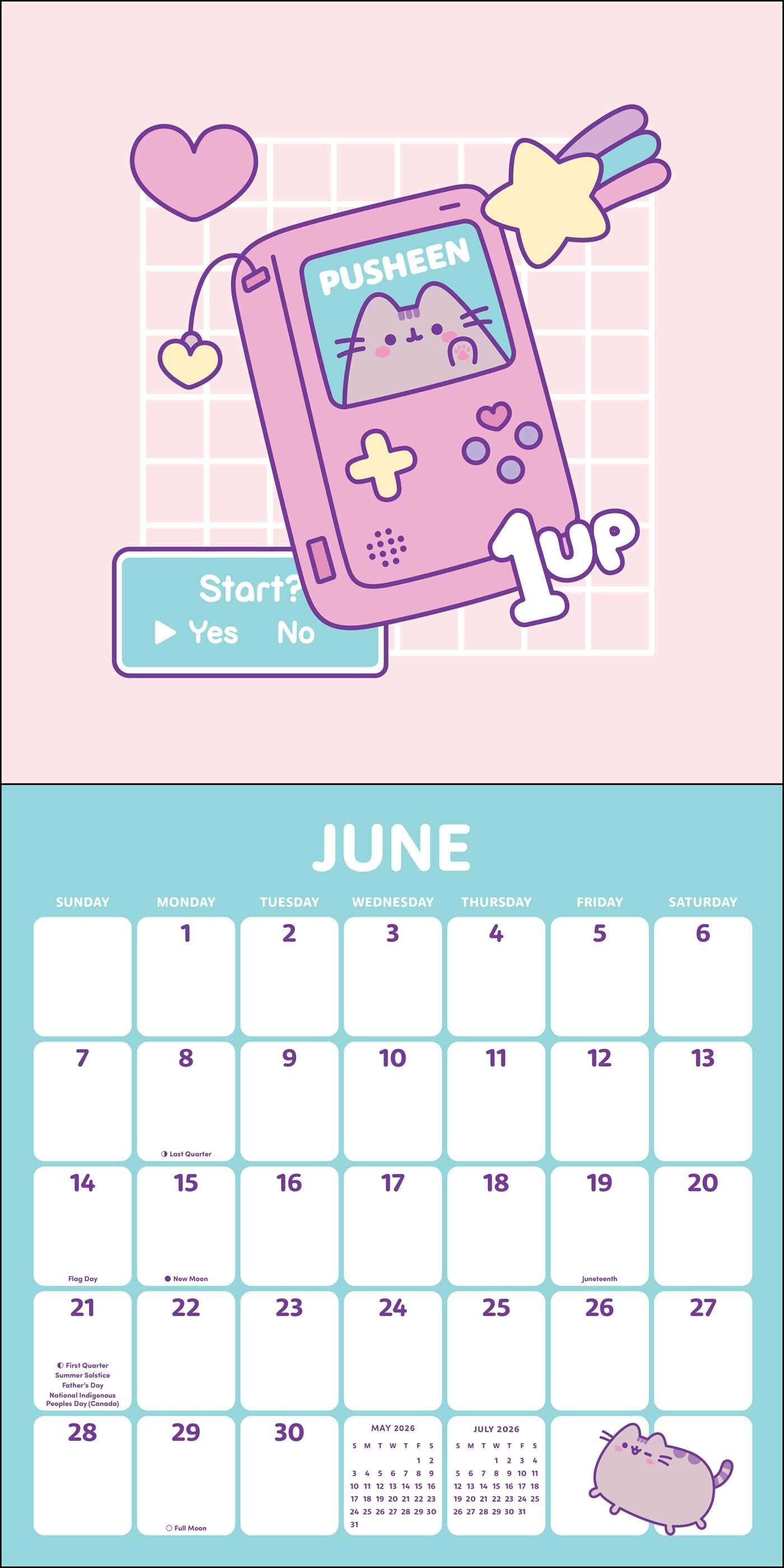 Pusheen Day Off Plans 2026 Wall Calendar