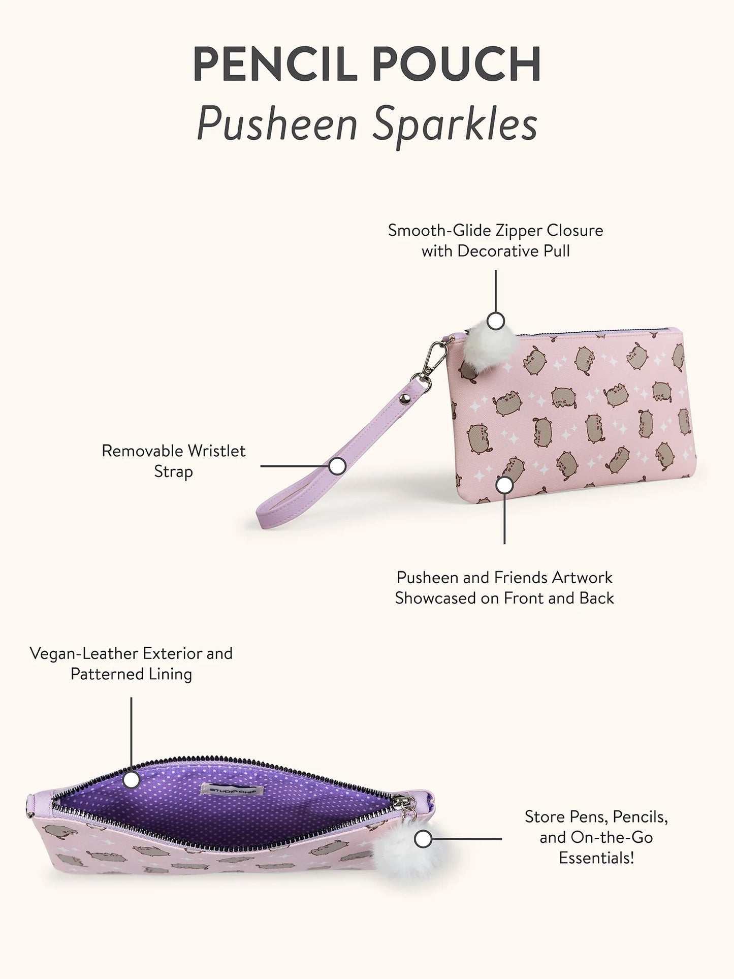 Pusheen Sparkles Pencil Pouch With Wrist Strap