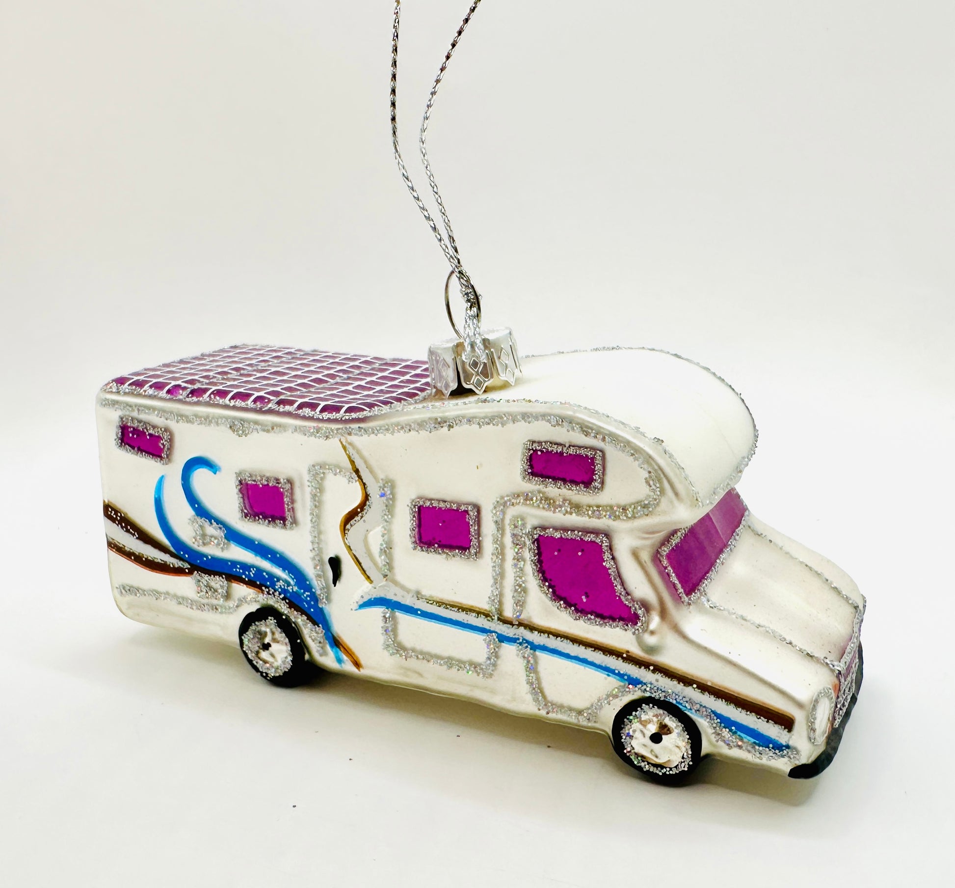 RV Camper Glass Ornament