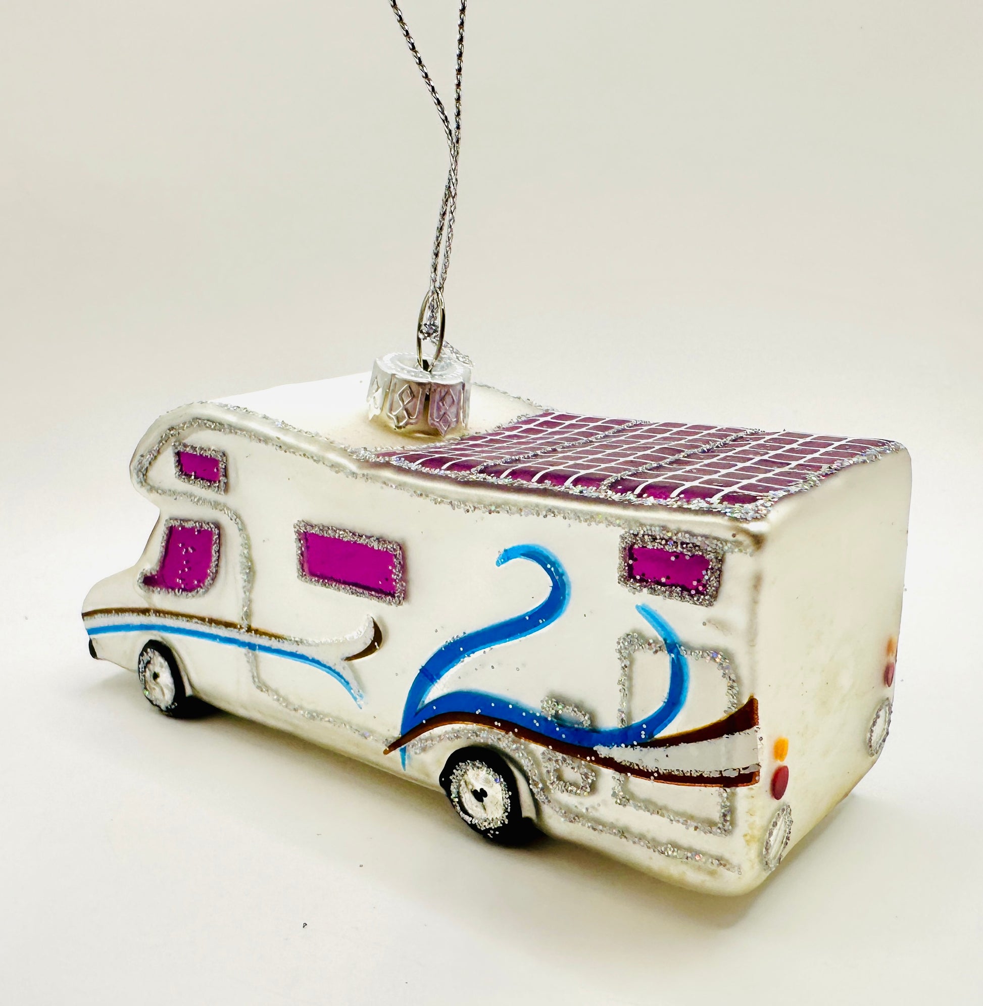 RV Camper Glass Ornament