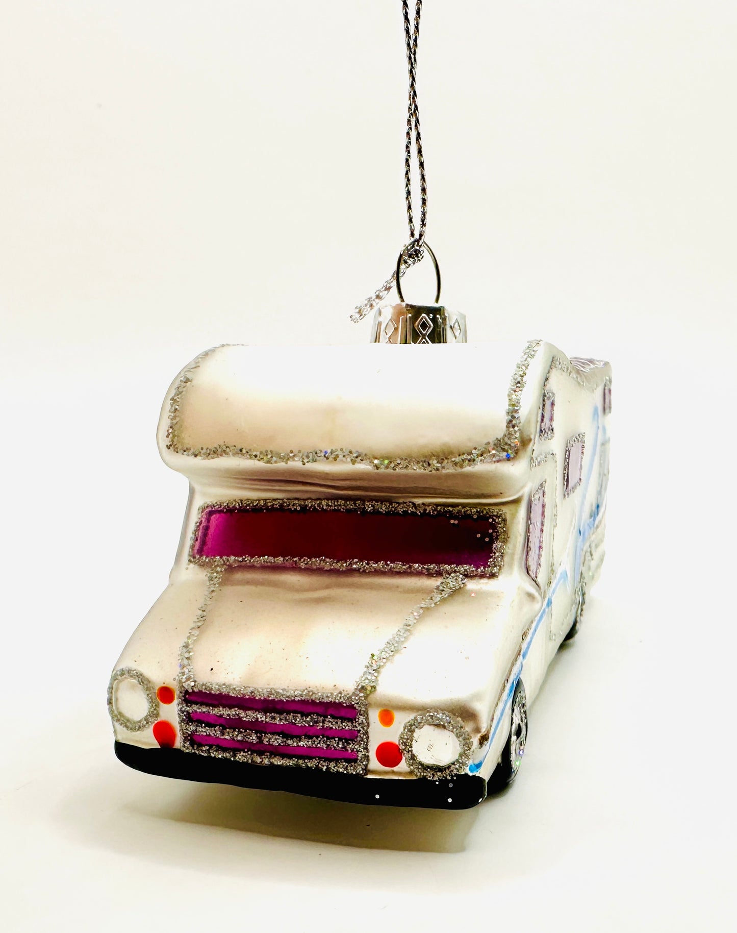 RV Camper Glass Ornament