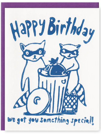 Card Happy Birthday Something Special Raccoons