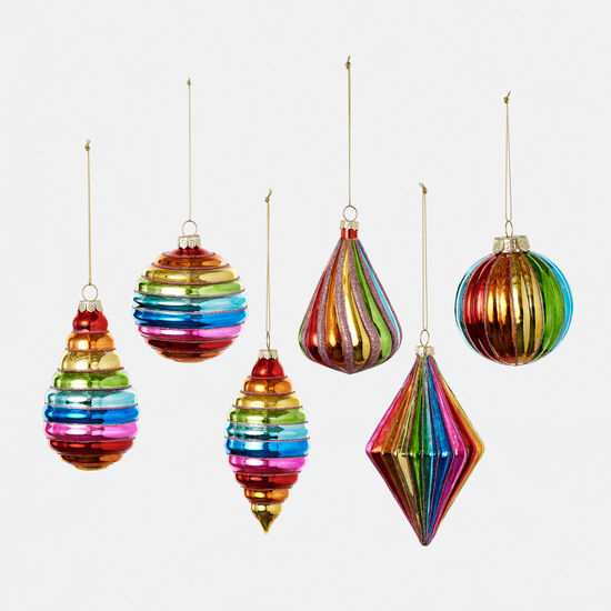Rainbow Drop Glass Assorted Ornament