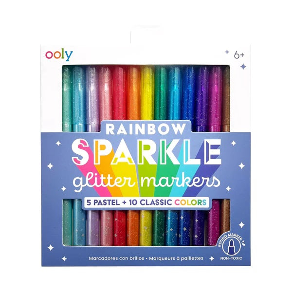 Rainbow Sparkle 15 Glitter Markers