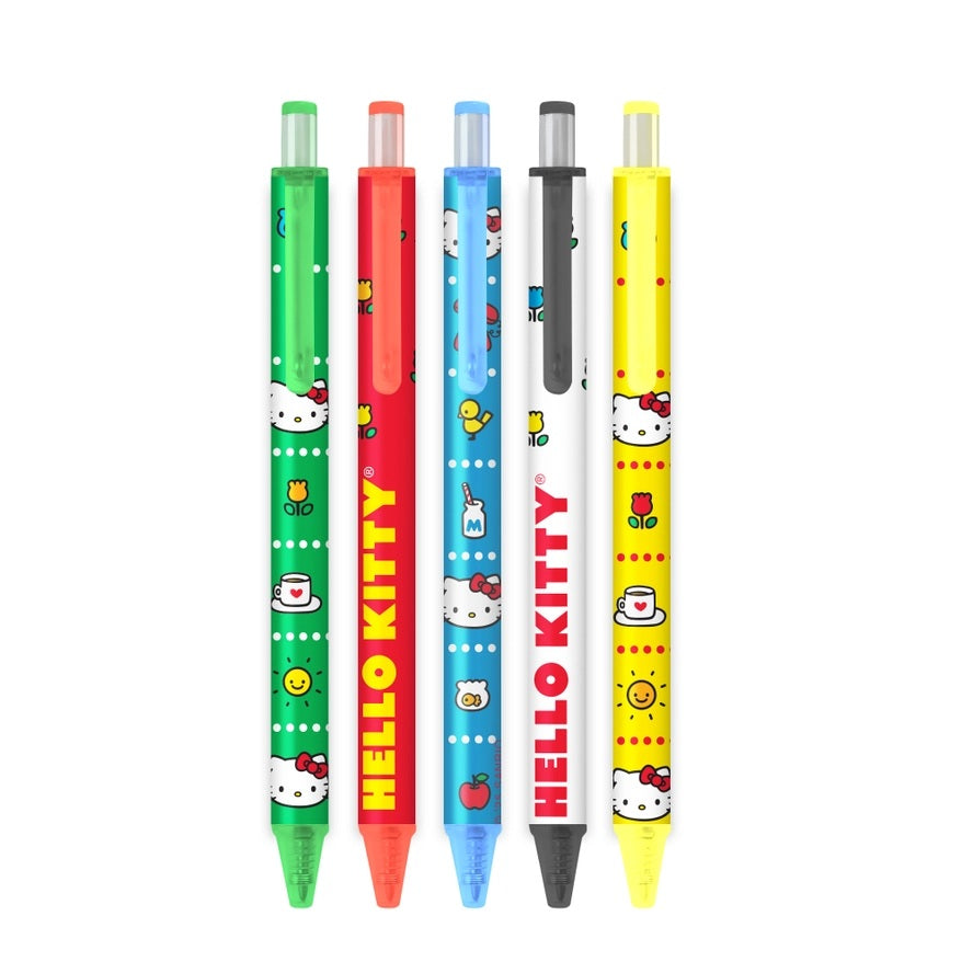 Retro Hello Kitty Soft Touch Gel Pen Set Of 5