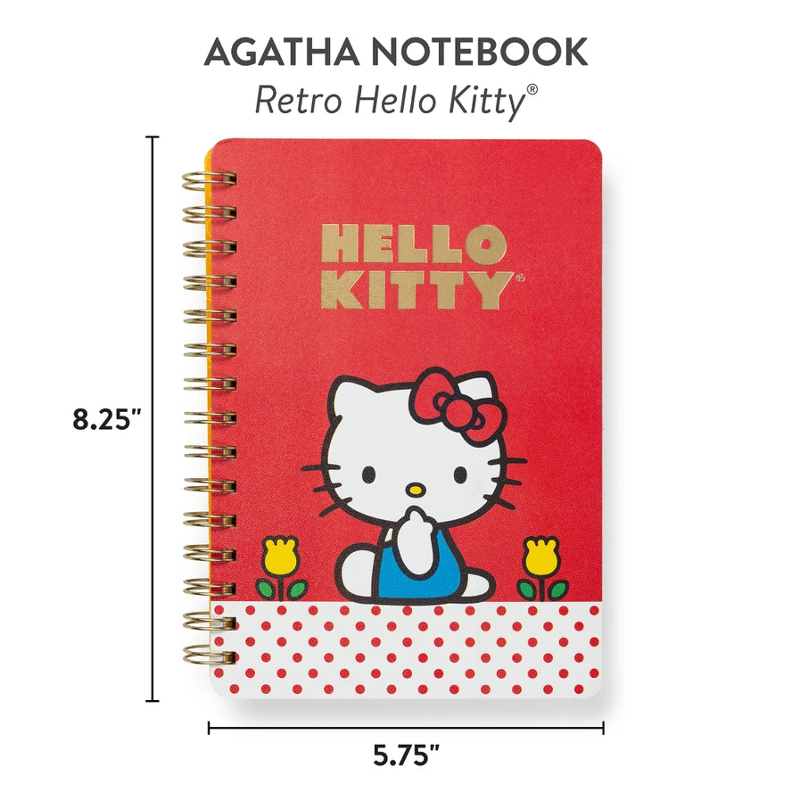 Retro Hello Kitty Spiral Notebook With Sticker Sheet