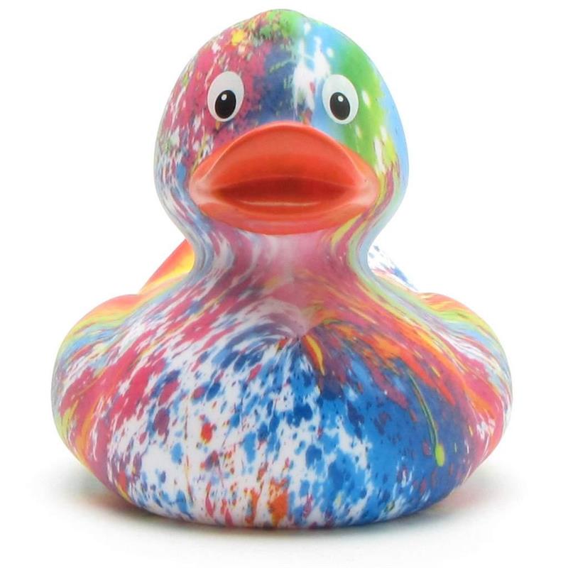 Rubber Ducky Rainbow Splatter