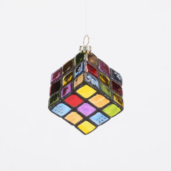 Rubik's Cube Glass Ornament