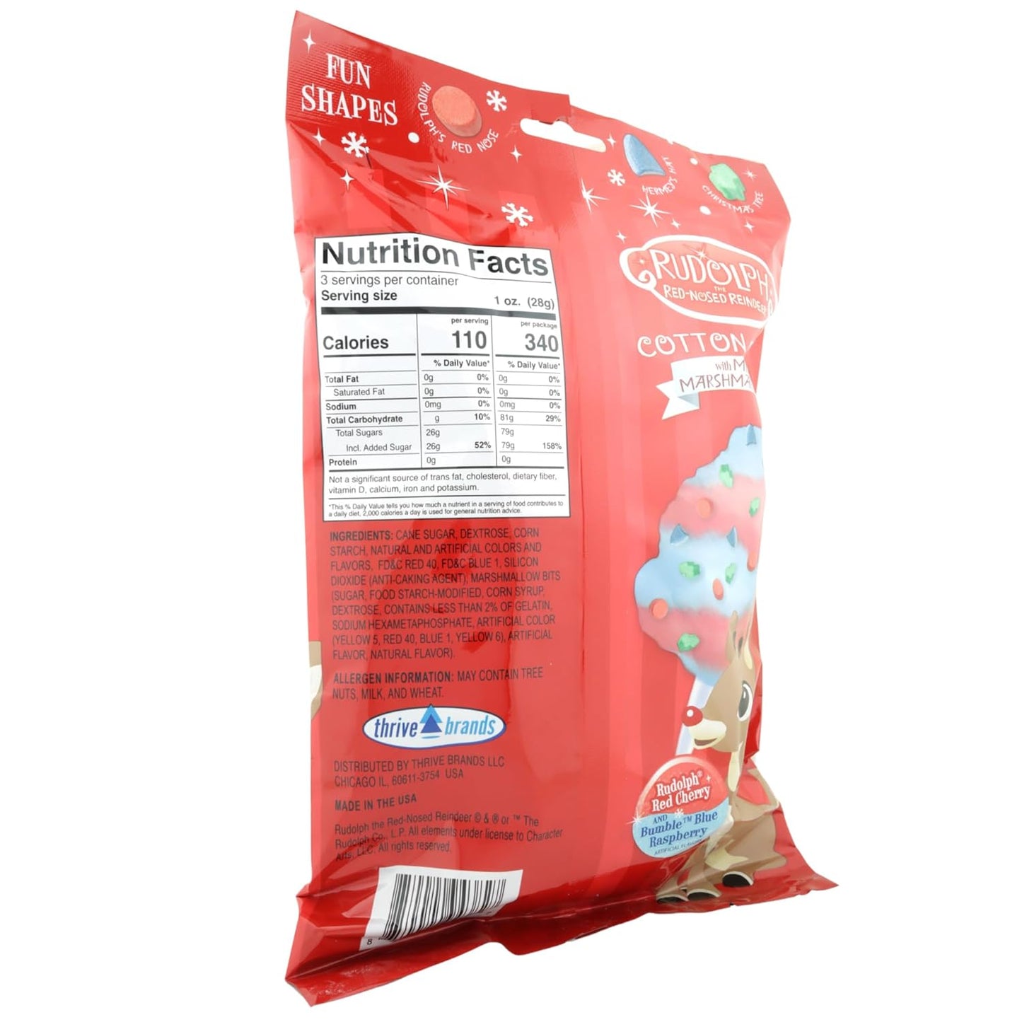 Rudolph Cotton Candy With Mini Marshmallows Bag 3 oz