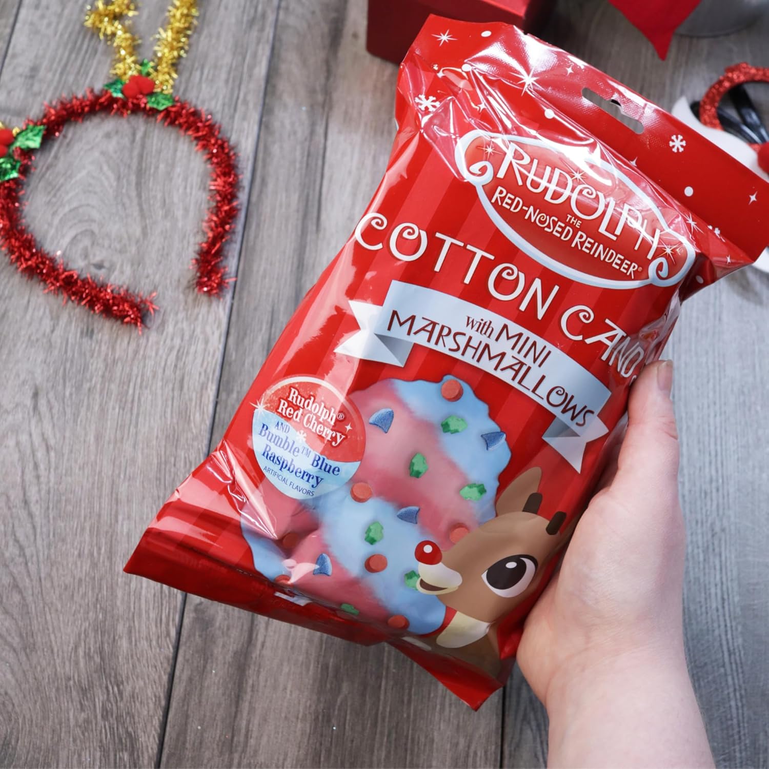 Rudolph Cotton Candy With Mini Marshmallows Bag 3 oz