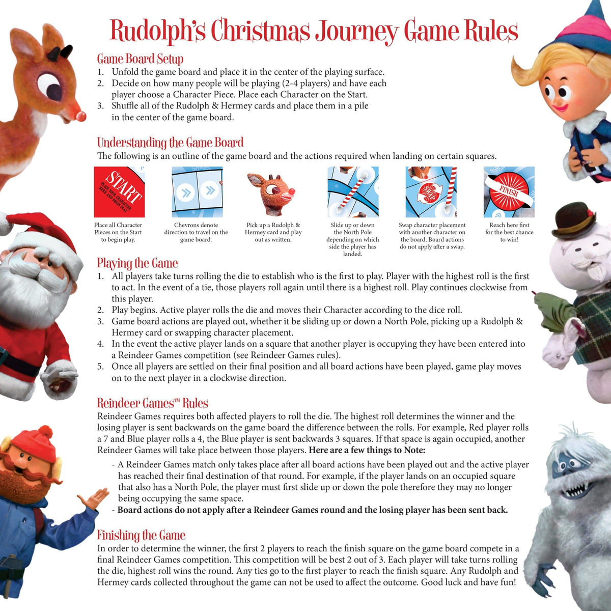 Rocket Rudolph Rudolph The Red-Nosed Reindeer Christmas Journey Board Game – www ...