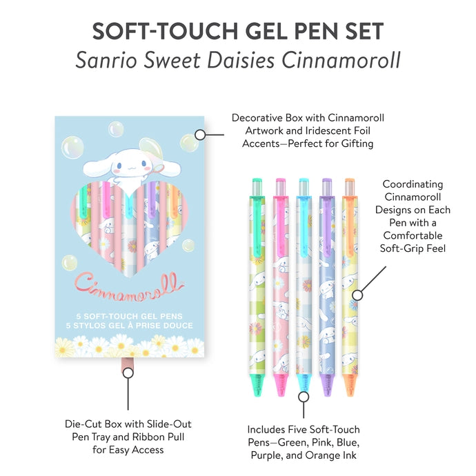 Sanrio Cinnamoroll Sweet Daisies Gel Pen Set Of 5