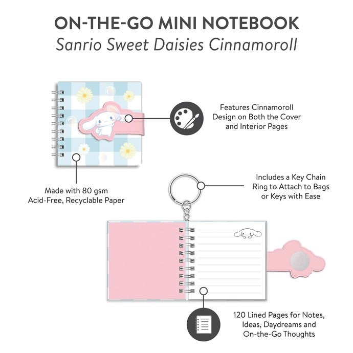 Sanrio Cinnamoroll Sweet Daisies On The Go Mini Notebook