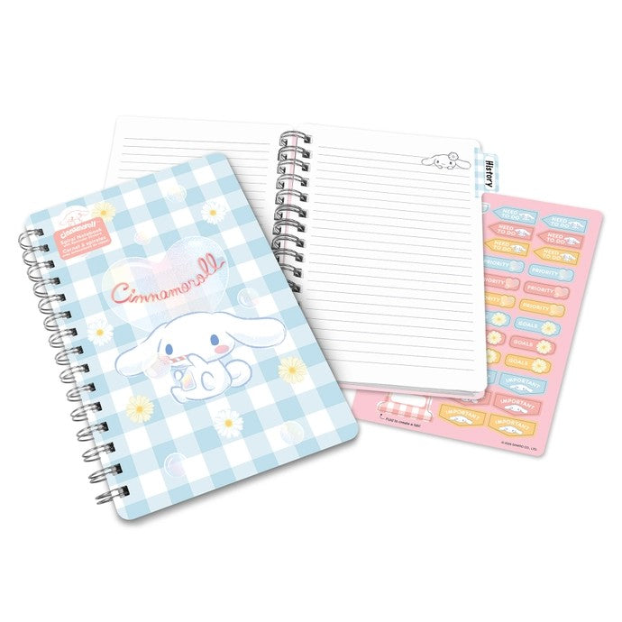 Sanrio Cinnamoroll Sweet Daisies Spiral Notebook With Sticker Sheet