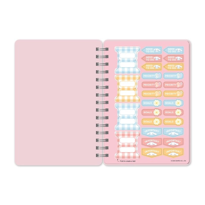 Sanrio Cinnamoroll Sweet Daisies Spiral Notebook With Sticker Sheet