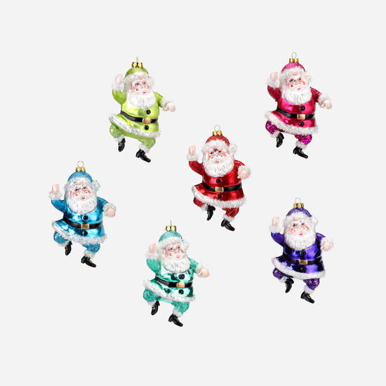 Santa Bright Glass Assorted Ornament (BLUE ONLY)