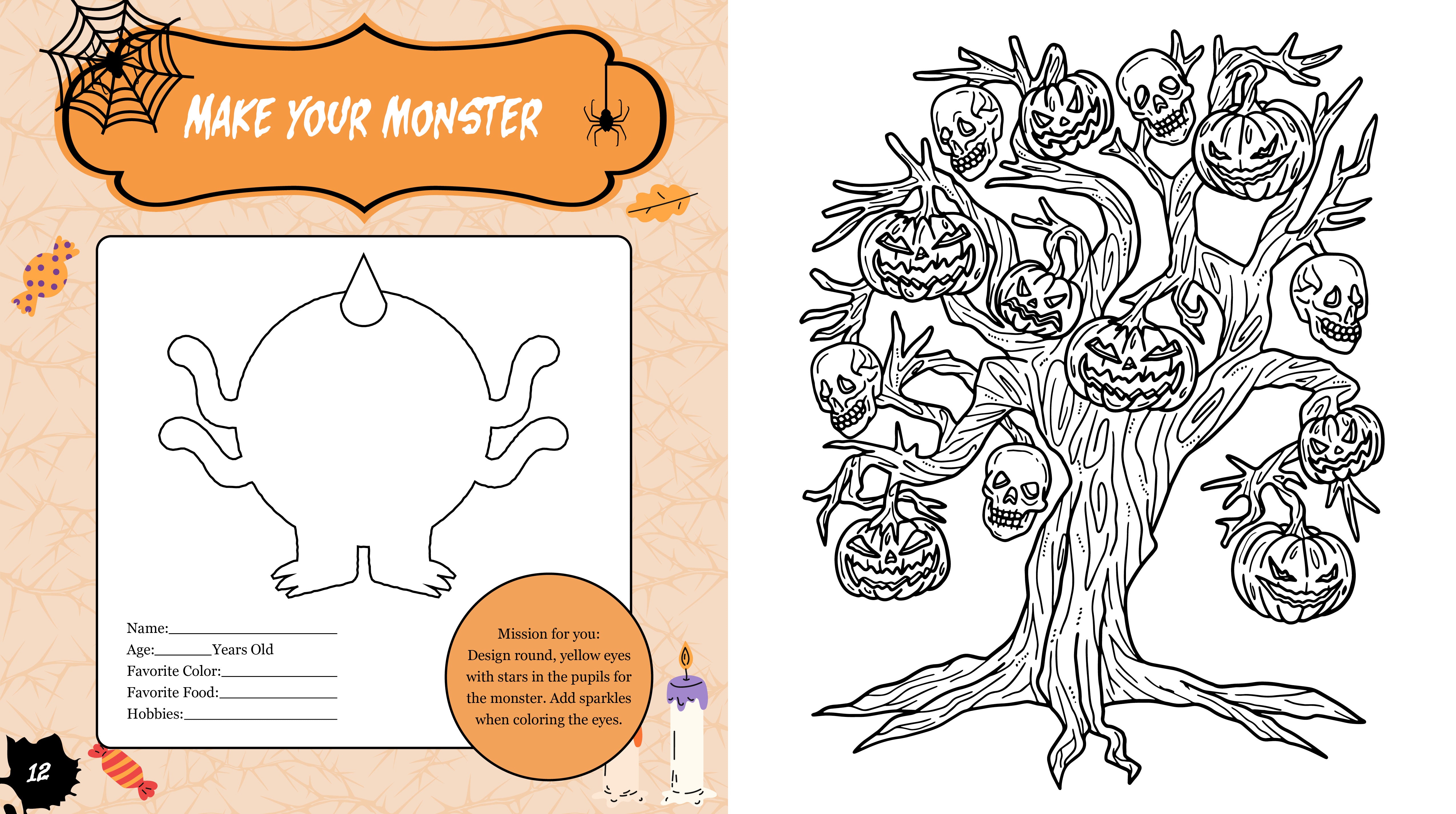 adorable creepy monsters coloring book Scary, Spooky, Creepy Cute Sticker, Color & Activity Book : With Over 100 Stickers!