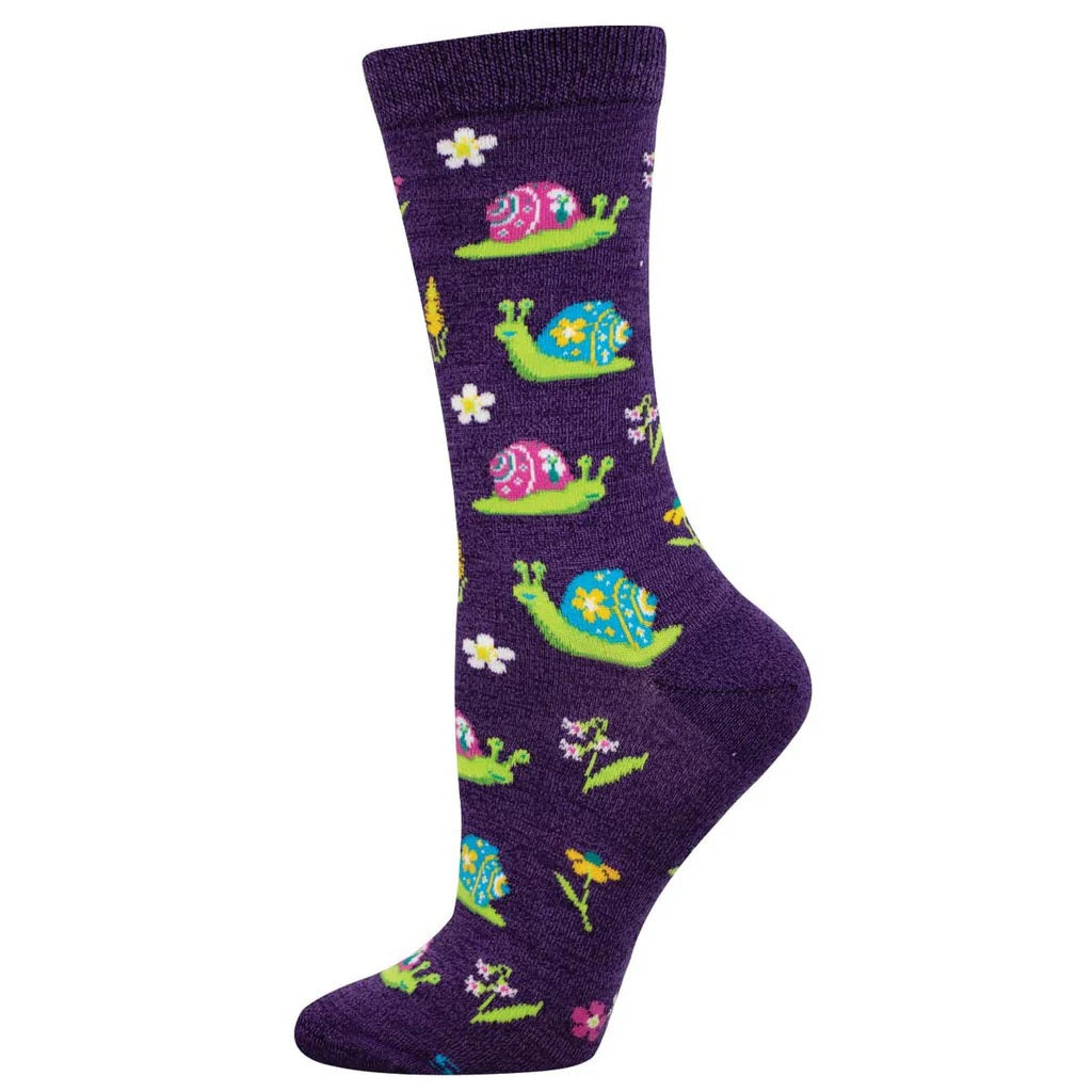 Scenic Snails Women's Bamboo Socks Purple Heather