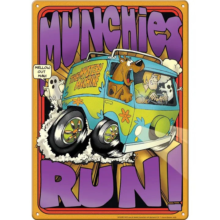 Scooby-Doo Munchies Run Metal Sign