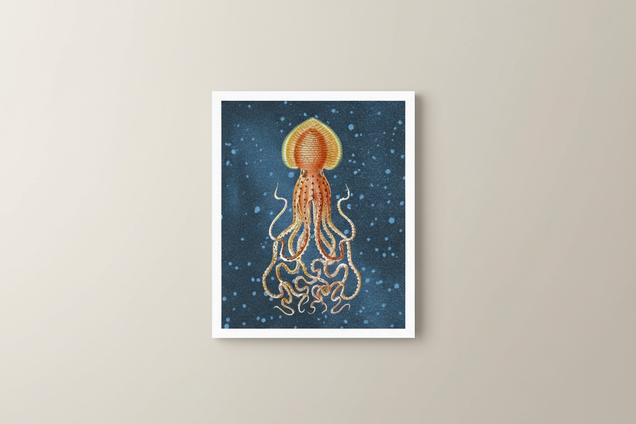 Giant Squid Risograph Print 10 x 12