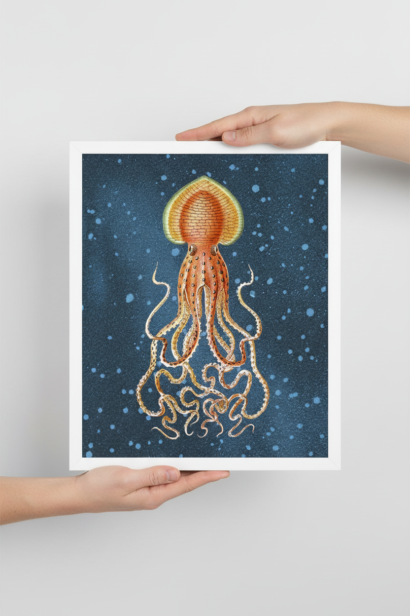 Giant Squid Risograph Print 10 x 12