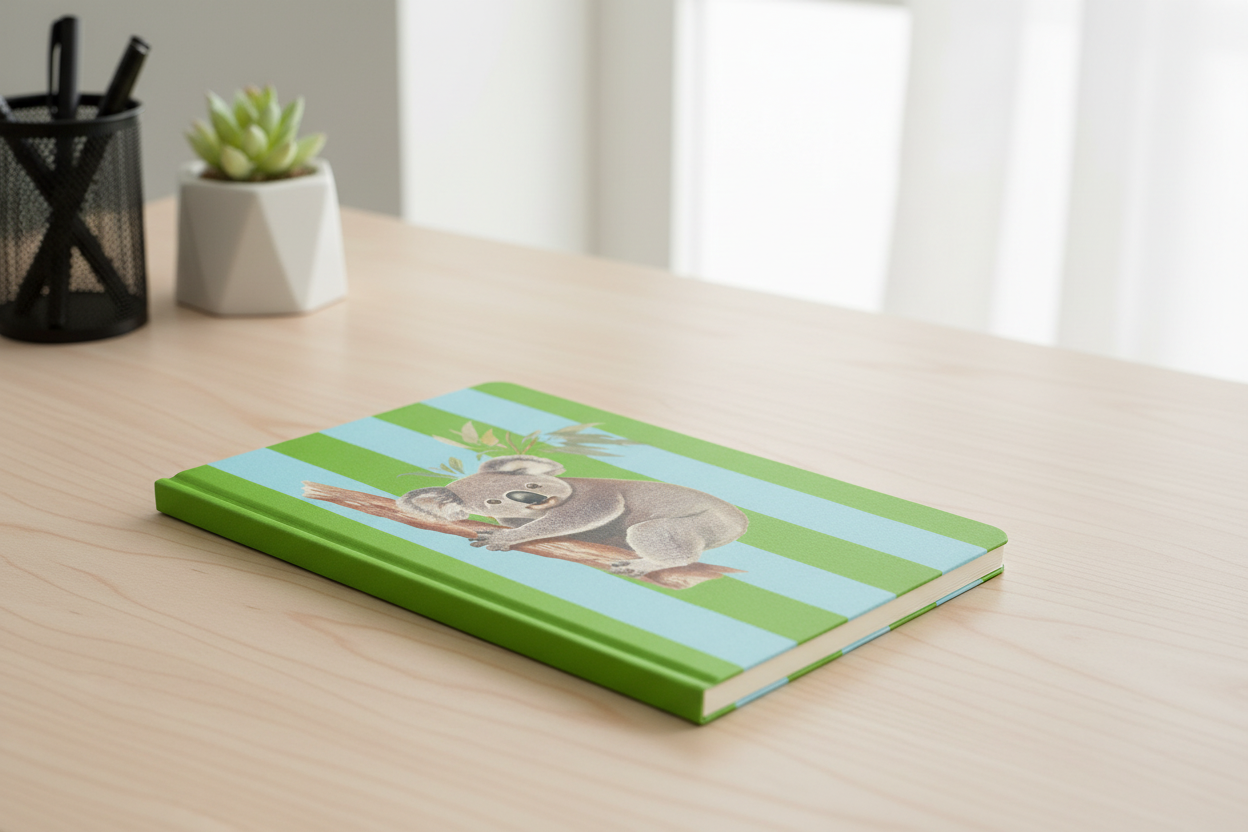 Striped Koala A5 Notebook