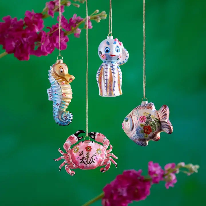 Sea Life Glass Ornament Assorted