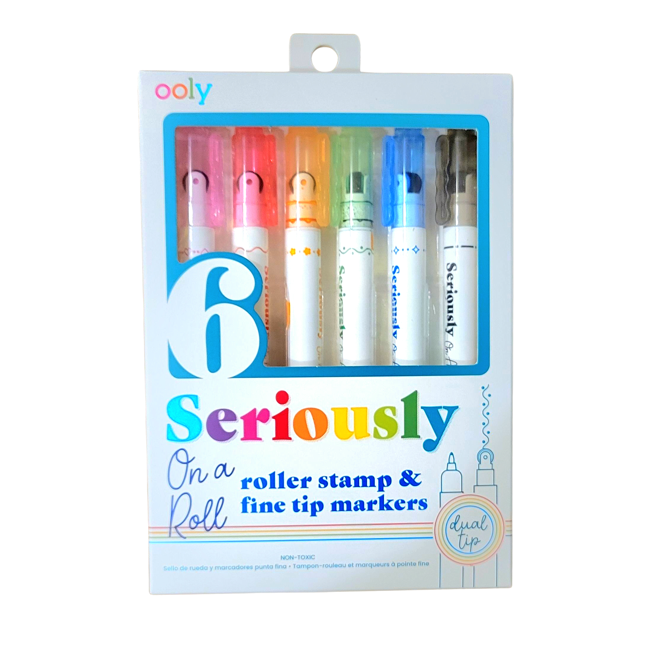 Seriously Rui Stamp Seriously On A Roll Roller Stamp & Fine Tip Dual Tip Markers Set Of 6 ...