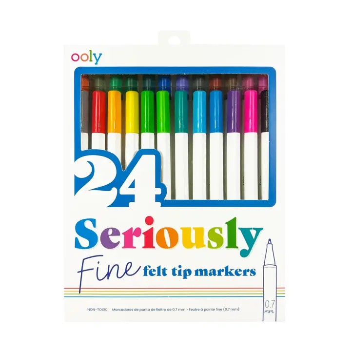 Seriously Fine Felt Tip Markers 24 Piece Set