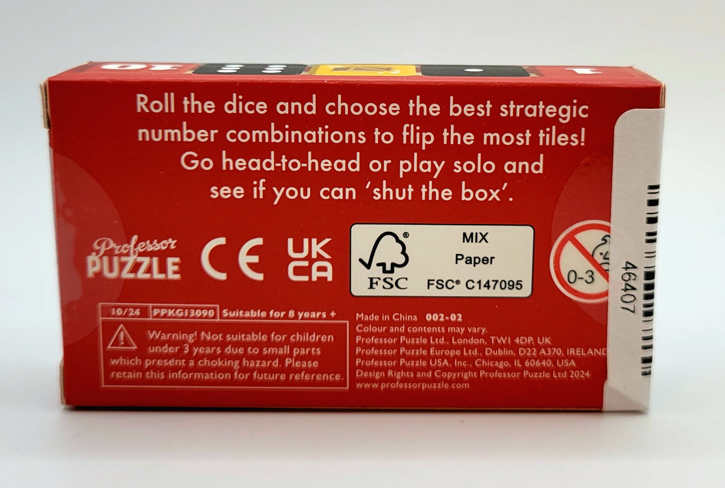 Shut The Box Mini Dice Game