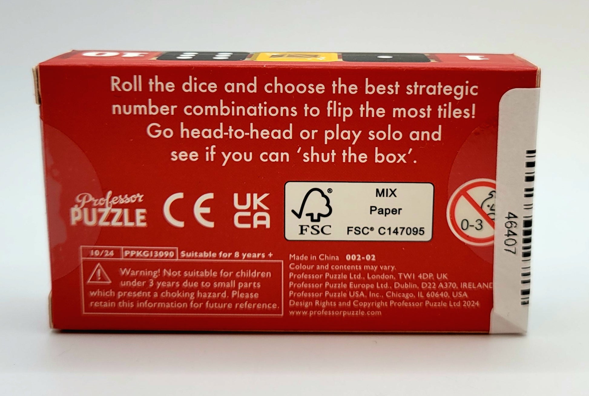 Shut The Box Mini Dice Game