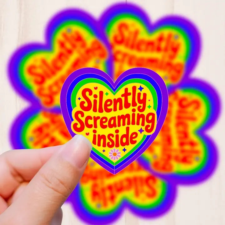 Silently Screaming Heart Sticker