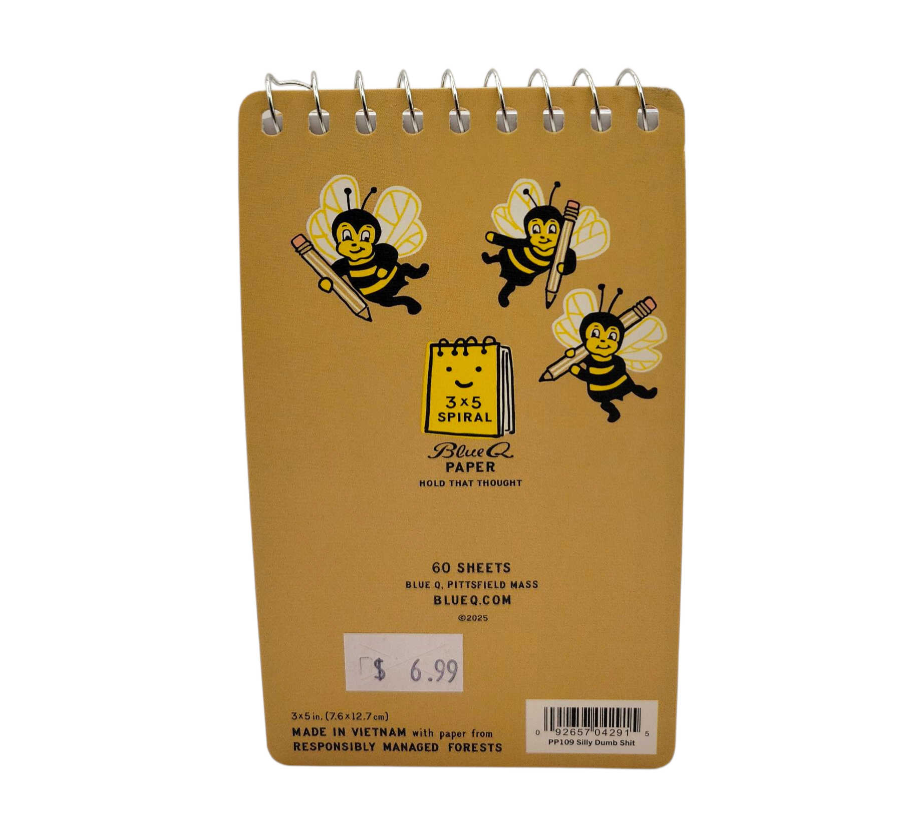 Silly Dumb Shit 3x5 Spiral Notebook