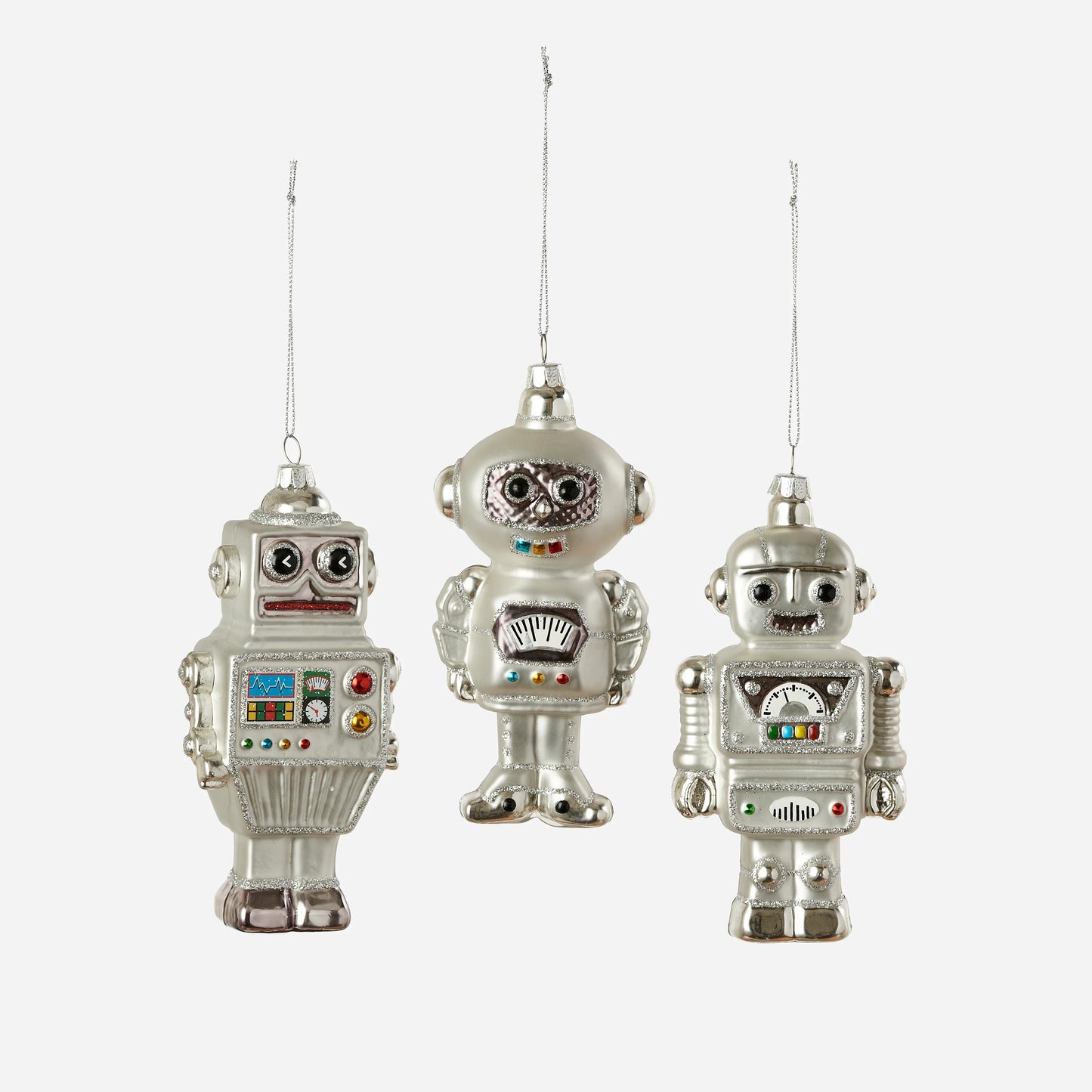 Silver Robot Assorted Ornament