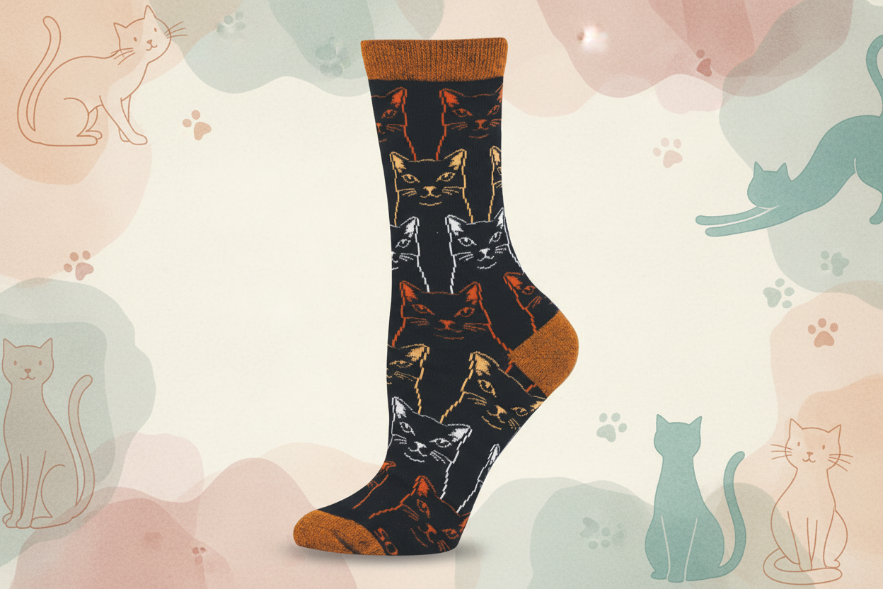 Sketchy Cats Women's Bamboo Socks Black