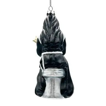 Smoking Nun Glass Ornament