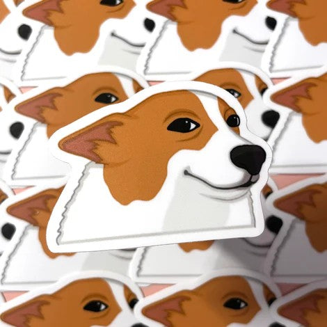 Smug Corgi Dog Meme Vinyl Sticker