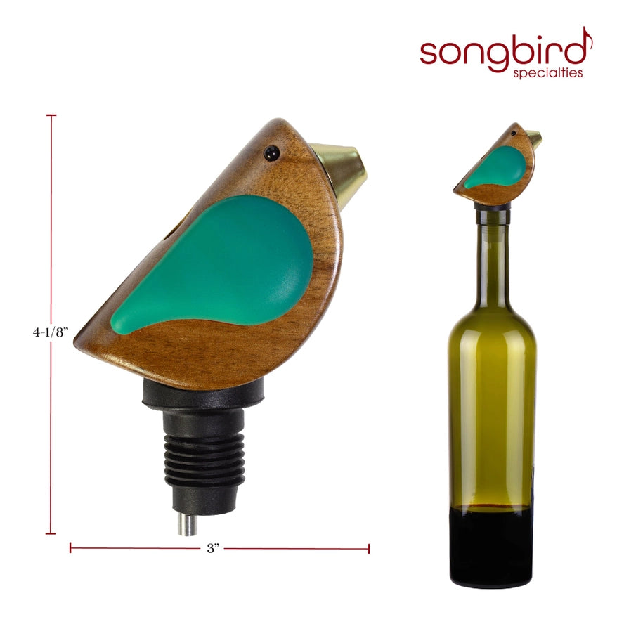 Songbird Singing Bottle Pourer Turquoise