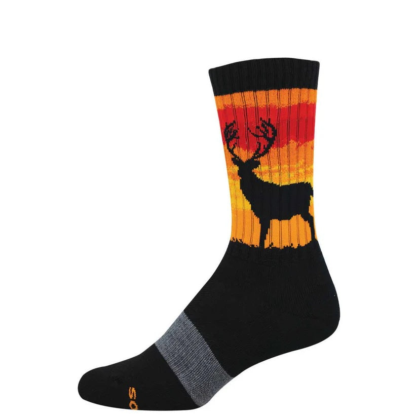 Stag Wild Men's Wool Crew Socks Orange