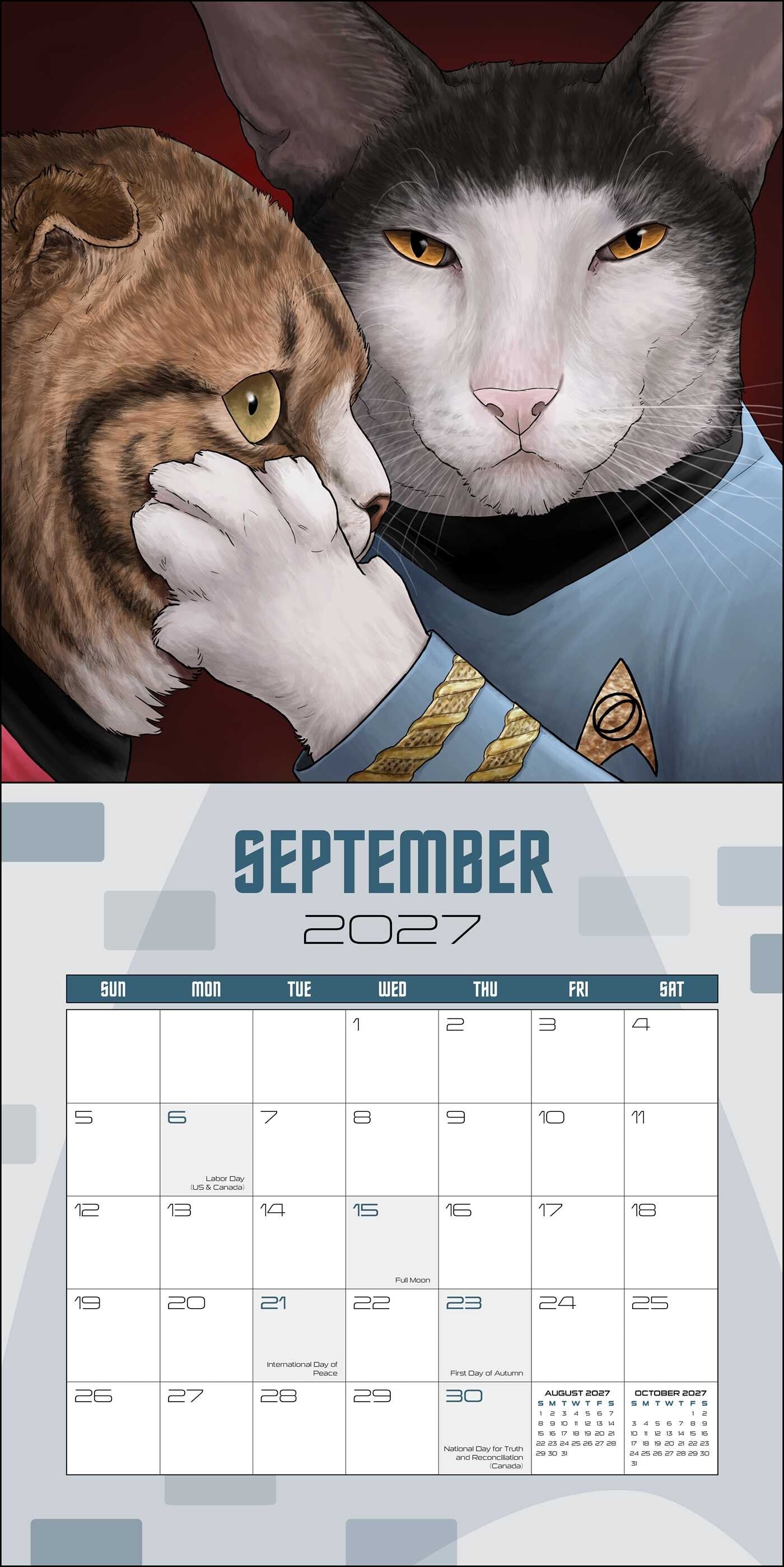 Star Trek Cats 2027 Wall Calendar