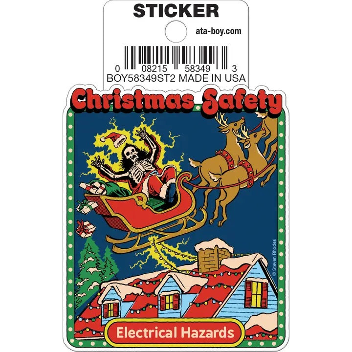 Steven Rhodes Christmas Safety Die Cut Sticker