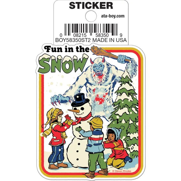 Steven Rhodes Fun In The Snow Die Cut Sticker