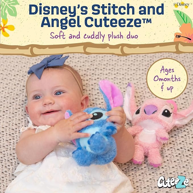 Stitch And Angel Cuteeze 2 pk Plush 6"