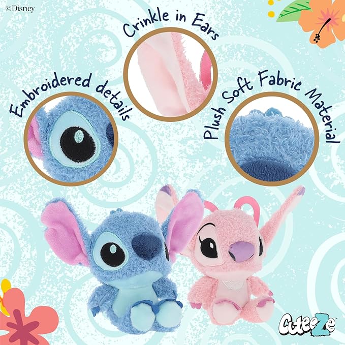 Stitch And Angel Cuteeze 2 pk Plush 6"