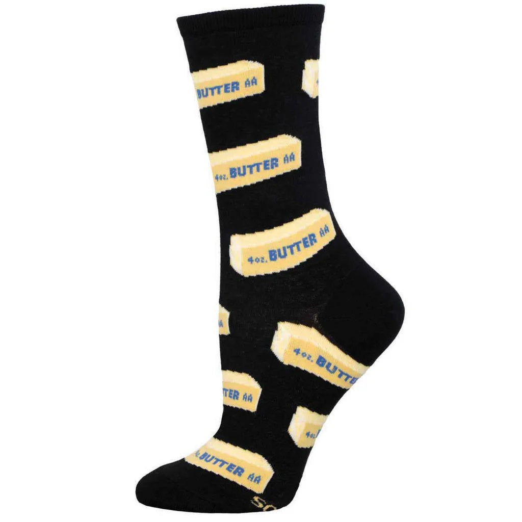 Straight Butter Women's Crew Socks Black