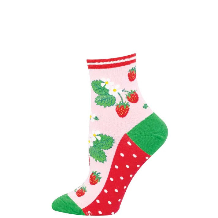 Strawberry Threads Women's Mini Crew Socks Pink
