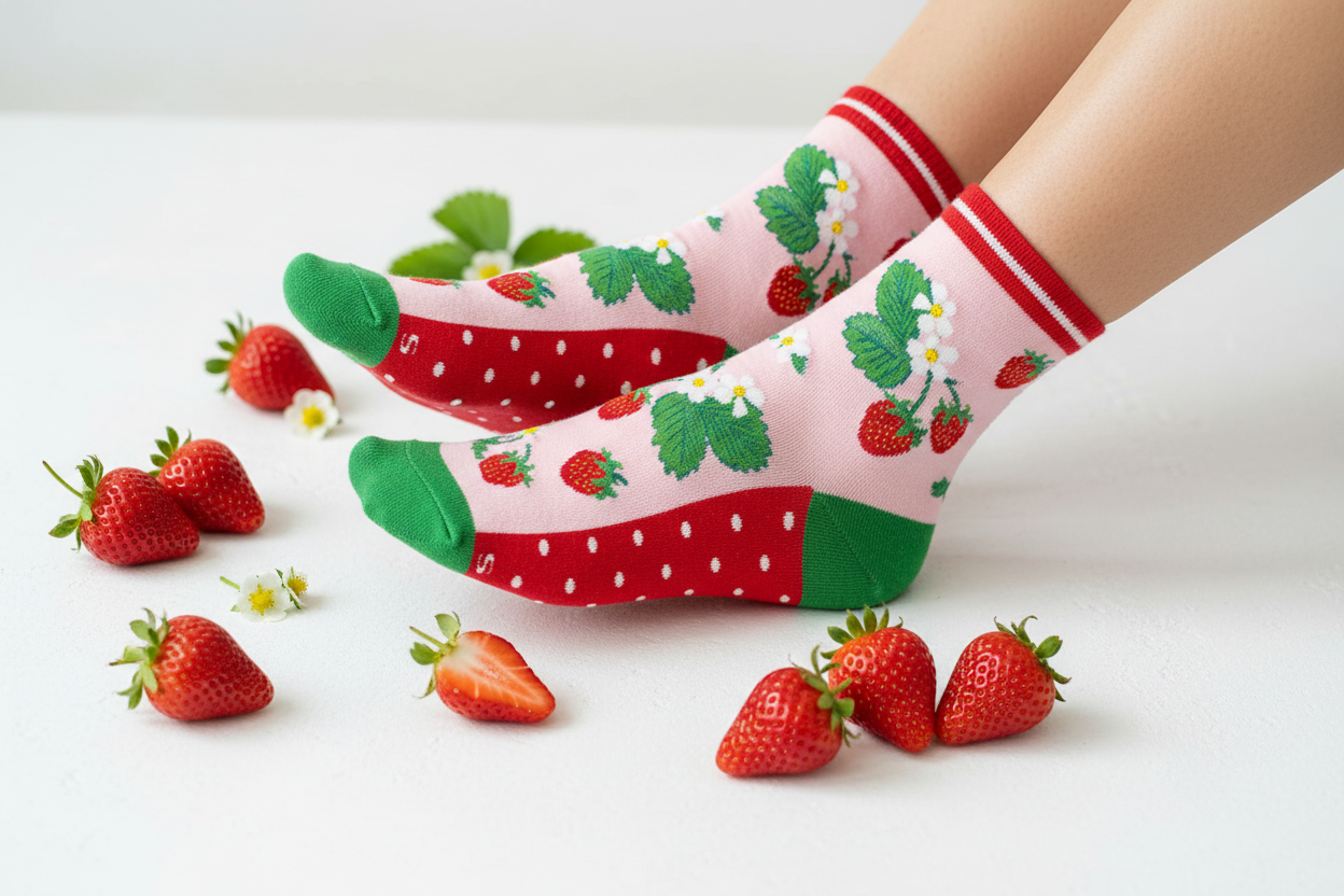 Strawberry Threads Women's Mini Crew Socks Pink