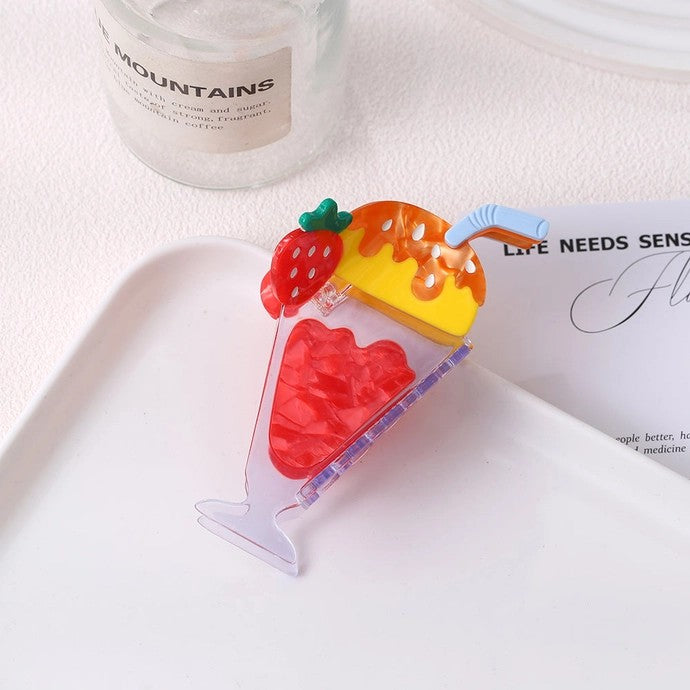 Strawberry Sundae Hair Claw Clip