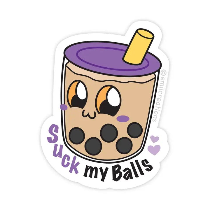 Suck My Balls Boba Sticker